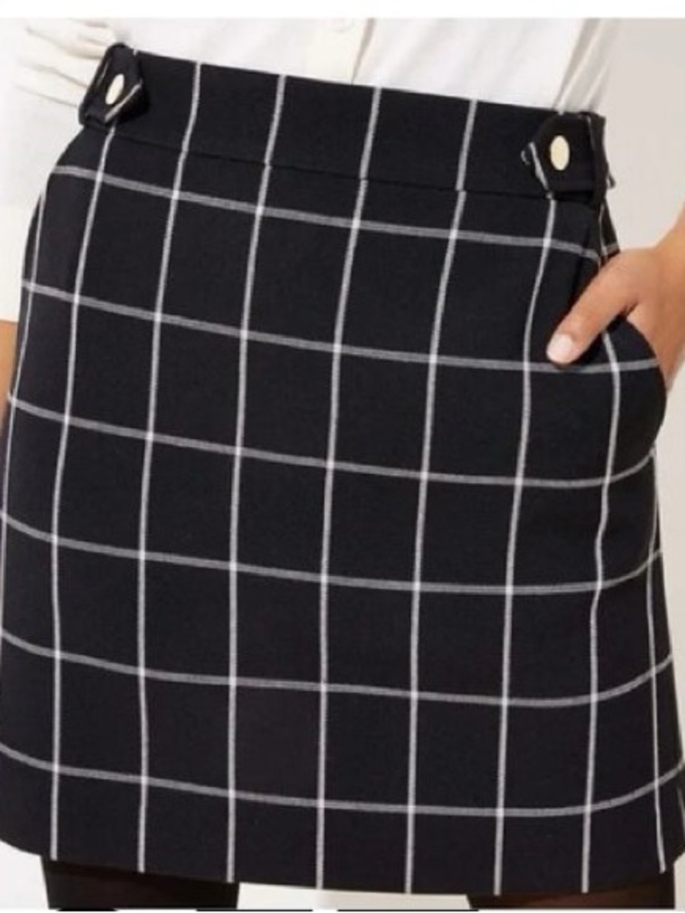 Loft Windowpane Mini Skirt